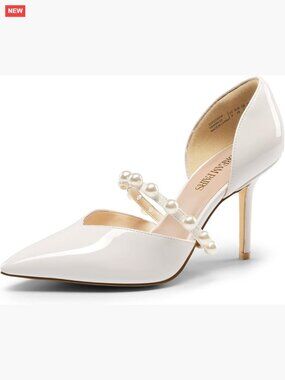 Women's Pearl Strap Stiletto Pumps, 3.5 Inch Heels, Wedding Party Shoes